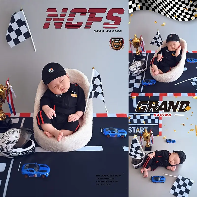 Black Audi Racing Theme Set - Newborn Photography Props - Image 5